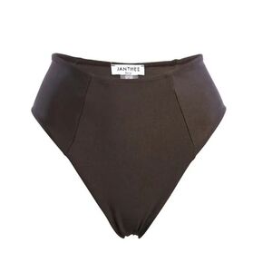 JANTHEE BERLIN Maya Cheeky High-waisted Bikini Bottom Brown-Mocha sz Small (2-4)